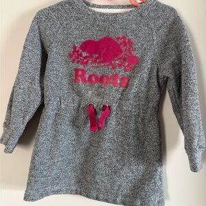 Roots Kids Heather Gray Sweater Dress or Tunic with Pink Logo
